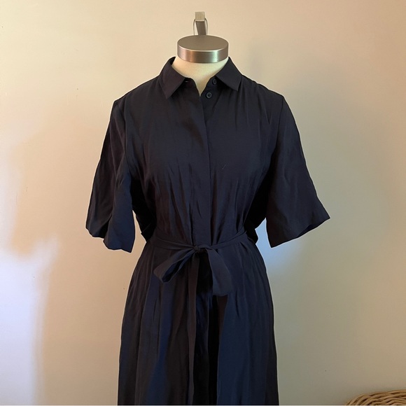 COS collared button down linen blend maxi dress - Picture 1 of 7